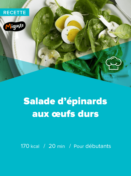 Salade d’épinards et œufs durs